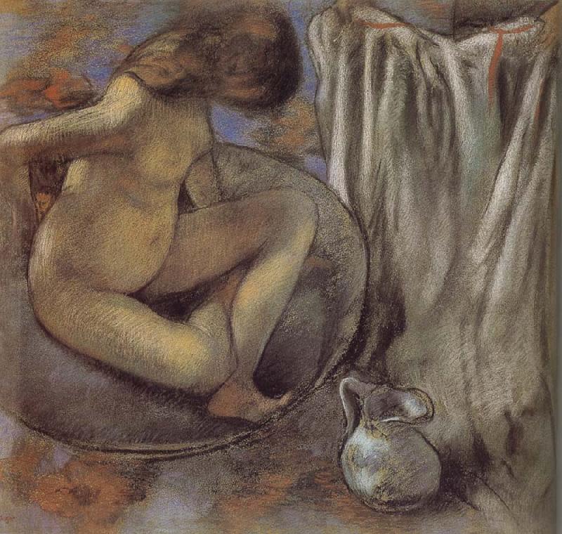 Edgar Degas the lady in the tub oil painting image
